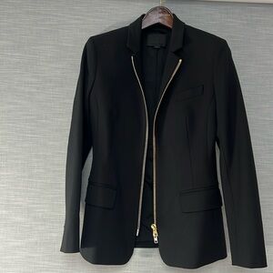 Alexander Wang black wool blazer with gold and silver zipper. Size 4